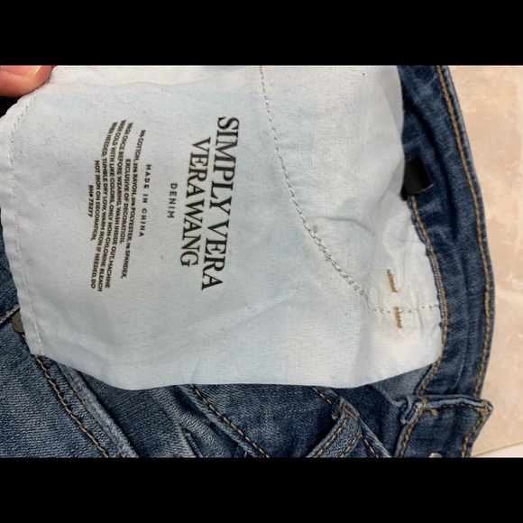 Vera Wang Floral Embroidered Jeans - Picture 8 of 8